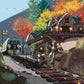 Autumn Train with Characters