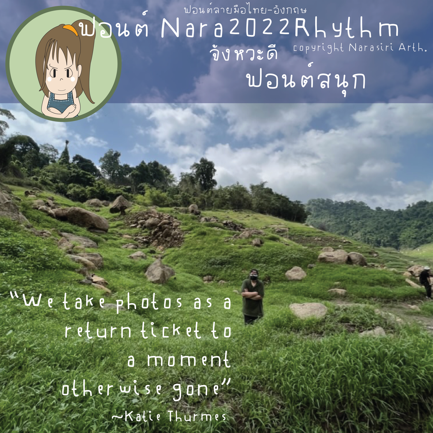 Nara2022Rhythm Font, Informal Handwriting Thai & English Font