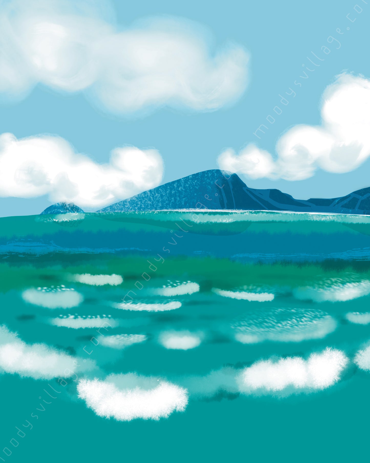 ทะเลในวันฟ้าใส (The Sea On A Bright Day) 8x10"